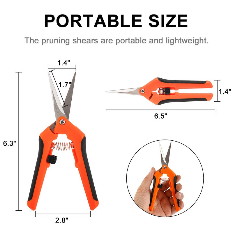 YaeCCC 12-Pack 6.5 Inch Gardening Hand Pruner Pruning Shear with Stainless Steel Blades - Image 2